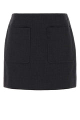 Women's Skirt Gray Cotton Viscose Nylon