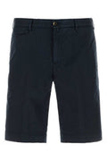 Men's Stretch Cotton Bermuda Shorts Navy Elastane Bermudas