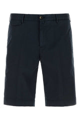 Men's Stretch Cotton Bermuda Shorts Navy Elastane Bermudas