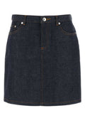 Women's Jupe Standard Mini Skirt Navy Cotton