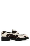 Women's Cow-Print Calf Hair Loafer White Leather