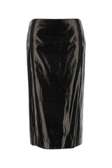 Women's Silk Canvas Skirt Black Nylon