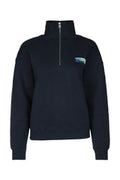 Women's Half-Zip Cotton Sweatshirt Navy Monoensemble Sweater
