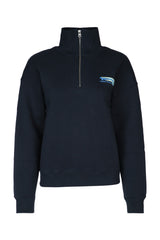Women's Half-Zip Cotton Sweatshirt Navy Monoensemble Sweater