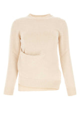 Women's Sweater Beige Cotton Ramie Cellulose