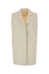 Women's Armhole Vest Ivory Viscose Linen Vests