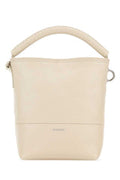 Women's Clip Bucket Bag Beige Calf Grain Leather