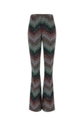 Women's Embroidered Viscose-Blend Flared Trousers Multicolor Nylon Metallic