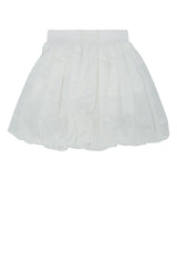 Boys' Popeline Skirt White Fod Ricamo