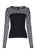 Women's Violinista Top Black Mesh T-shirts
