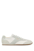 Men's Two-Tone Suede And Fabric Sneaker White