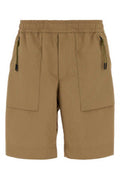 Men's Beige Polyester Bermuda Shorts 23l Base Fabric