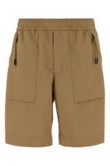 Men's Beige Polyester Bermuda Shorts 23l Base Fabric