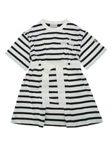 Boys' Striped Cotton-Viscose Dress White