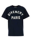 Women's Navy Blue Cotton Oversize T-Shirt Navywhite Exterior