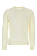 Men's Virgin Wool Crew-Neck Sweater Ivory