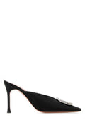 Women's Camelia Mule Black Satin Heels