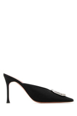 Women's Camelia Mule Black Satin Heels