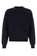 Men's Virgin Wool Blend Sweater Navy Nylon