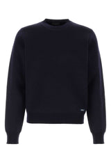 Men's Virgin Wool Blend Sweater Navy Nylon