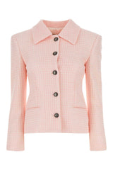 Women's Tweed Blazer Pink Nylon Polyester Blazers