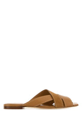 Women's Biscuit Suede And Leather Slippers C800bis Flat Shoes