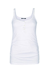 Women's Debardeur Tank Top White Principal Cotton Sweater