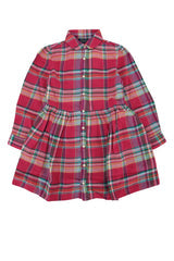 Boys' Shirt Dress Red Cotton