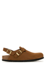 Women's Camel Leather Tokyo Slippers Tokio Hex Mink, Nubuck Flat Shoes