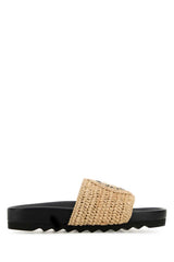 Women's Raffia Elyse Slippers Naturalblack Flat Shoes