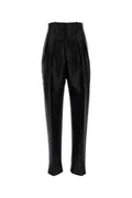 Women's Taffeta Trousers Black Viscose Cotton Silk