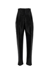 Women's Taffeta Trousers Black Viscose Cotton Silk