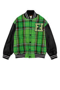 Boys' Plaid Wool Bomber Jacket Green Nylon