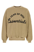 Men's Crewneck Sweatshirt Beige Cotton Sweater