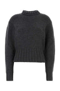 Women's Crewnk Sweater Gray Wool Cashmere Nylon