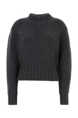 Women's Crewnk Sweater Gray Wool Cashmere Nylon