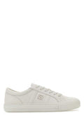 Men's White Leather Domino Sneakers Bianco Uomo