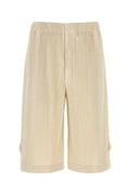 Men's Wrap Bermuda Shorts Beige Polyester Bermudas