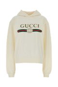 Women's Regular Hoodie White Cotton Cashmere Sweater