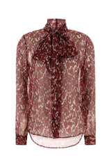 Women's Printed Silk Shirt Red