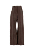 Women's Nappa Leather Trousers Brown Lamb