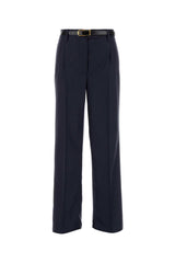 Women's Embroidered Wool Trousers Navy