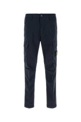 Men's Stretch Cotton Cargo Pants Navy Elastane