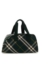 Men's Plaid Nylon Travel Bag Green