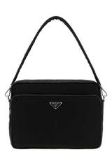Men's Saffiano Shoulder Bag Black Fabric