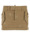 Women's Archive Mini Skirt Beige Exteiror Cotton
