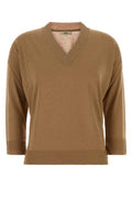 Women's Scollo Sweater Camel Lyocell Cotton