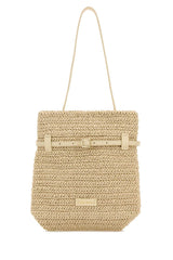Women's Tote Shoulder Beige Raffia