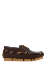 Men's Textured Leather Loafer Brown Calf