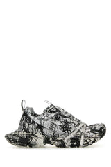 Women's Printed Mesh And Rubber 3xl Sneakers Whiteblack